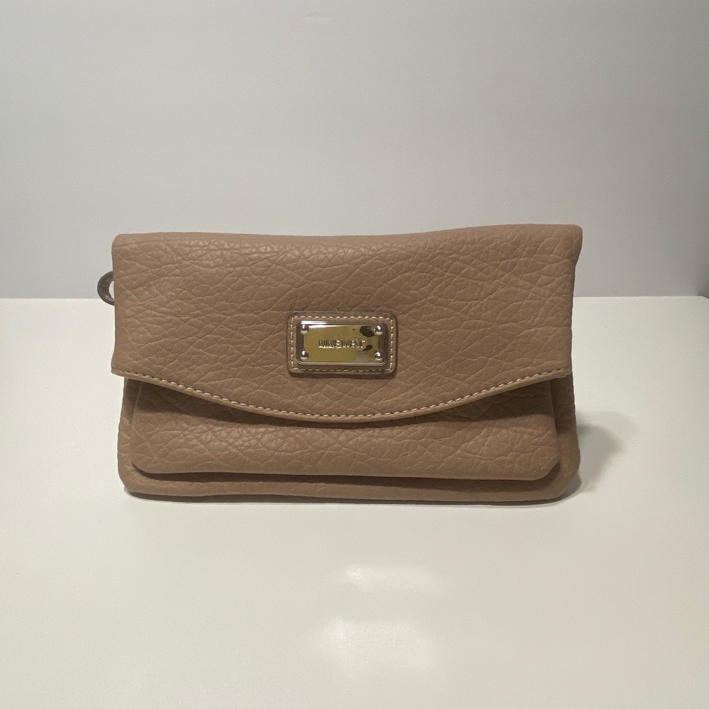 Nine West Crossbody Bag/Clutch in Faux Tan Leather
